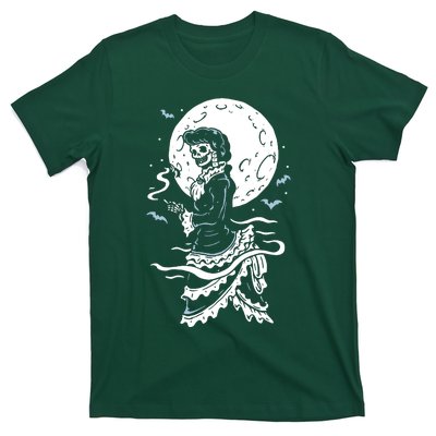 Victorian Moon Skeleton Horror T-Shirt