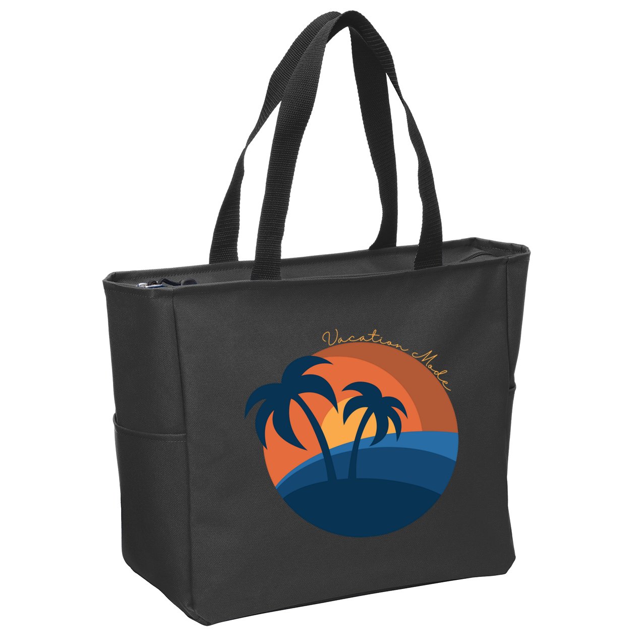 Vacation Mode Sunset Beach Zip Tote Bag