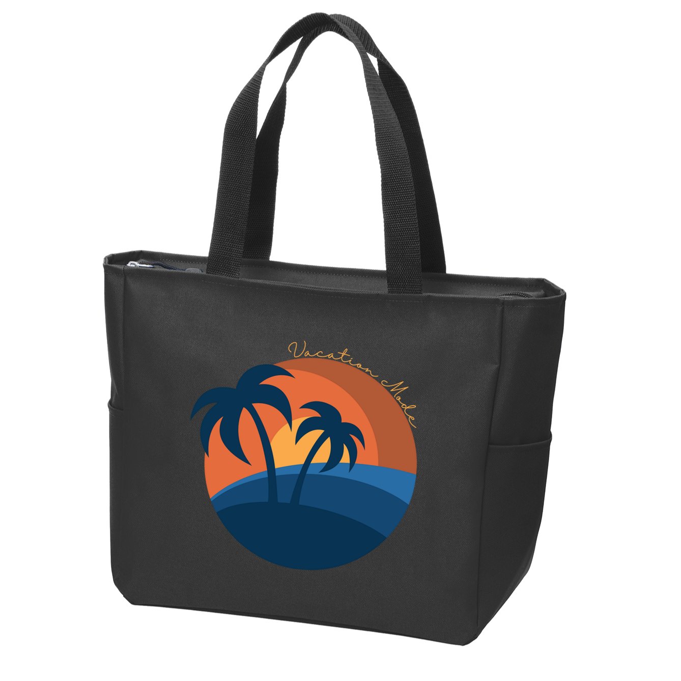 Vacation Mode Sunset Beach Zip Tote Bag