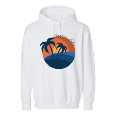 Vacation Mode Sunset Beach Garment-Dyed Fleece Hoodie