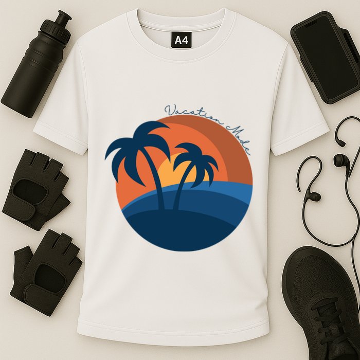 Vacation Mode Sunset Beach Cooling Performance Crew T-Shirt