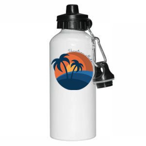 Vacation Mode Sunset Beach Aluminum Water Bottle 