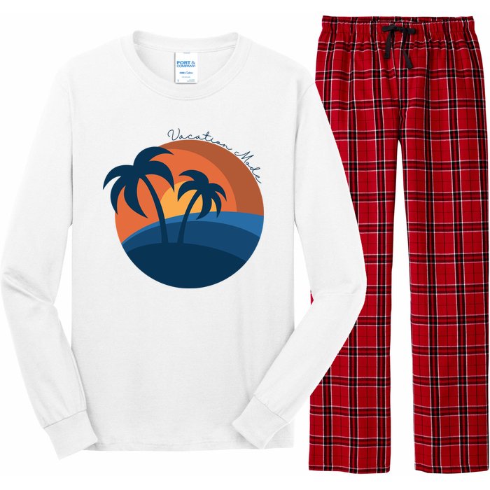 Vacation Mode Sunset Beach Long Sleeve Pajama Set