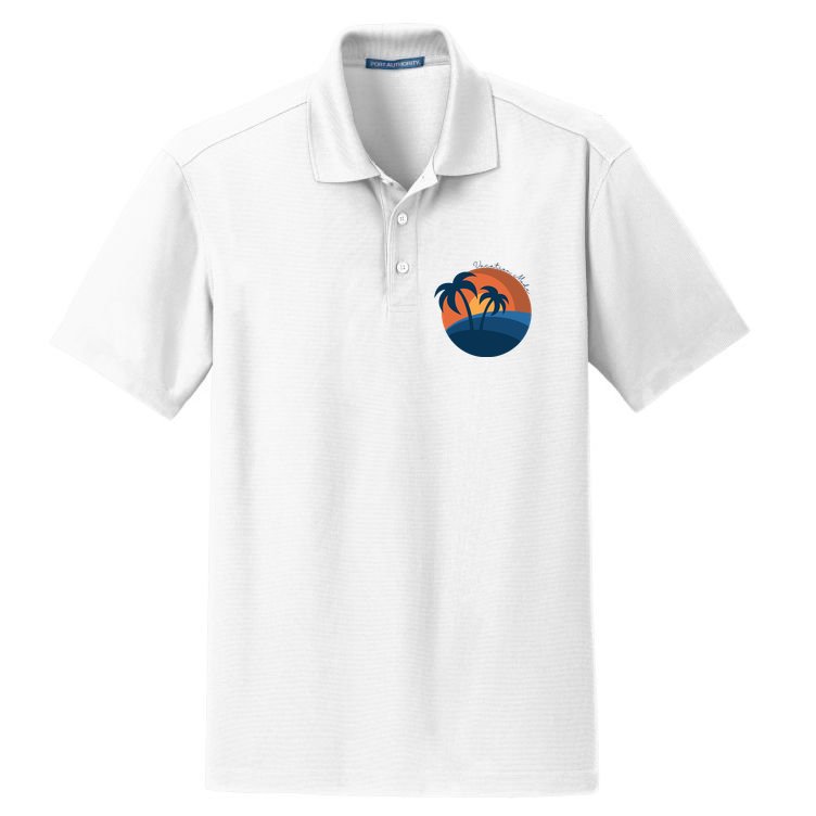 Vacation Mode Sunset Beach Dry Zone Grid Polo