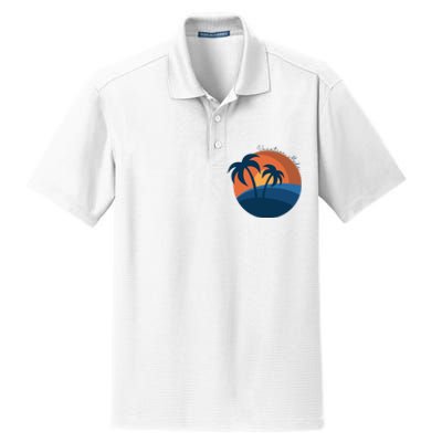 Vacation Mode Sunset Beach Dry Zone Grid Polo