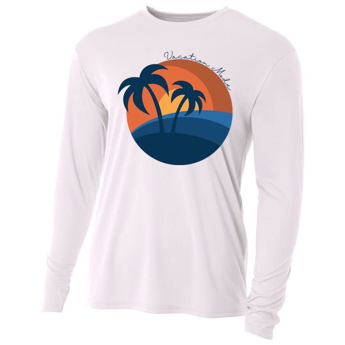 Vacation Mode Sunset Beach Cooling Performance Long Sleeve Crew