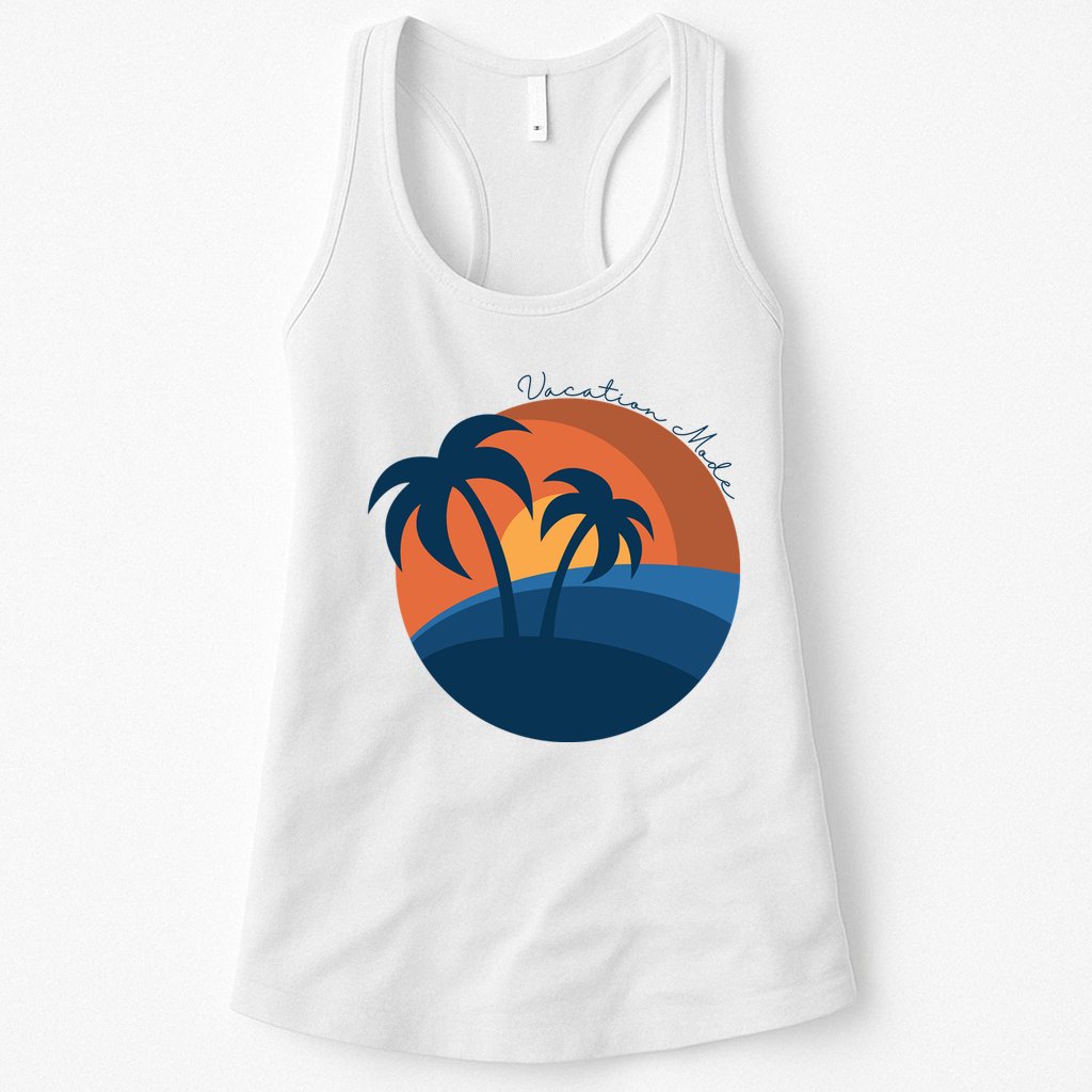 Vacation Mode Sunset Beach Womens Tank Top