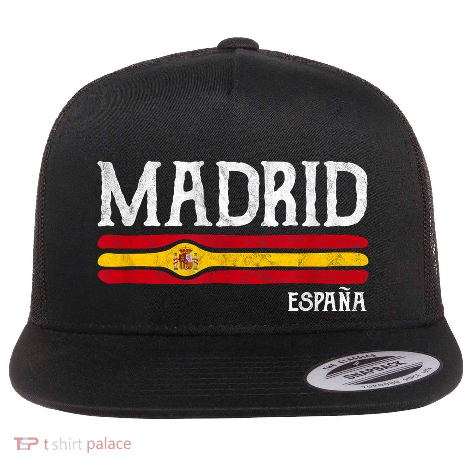Vintage Madrid Spain Souvenir Espana Gift Flatbill Hat