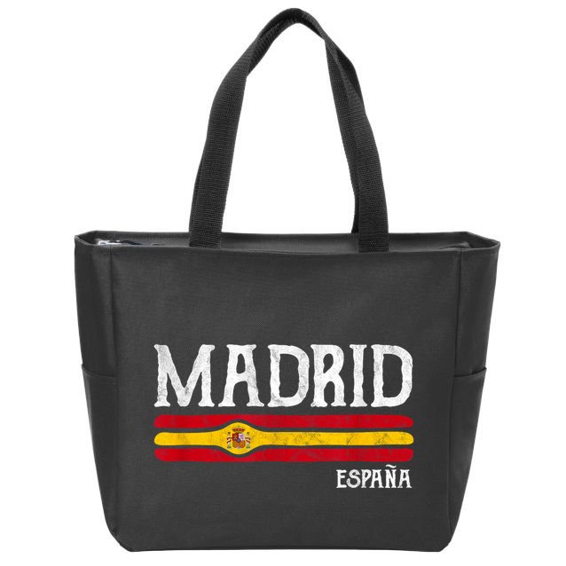 Vintage Madrid Spain Souvenir Espana Gift Zip Tote Bag