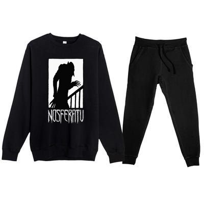 Vampire Monster Shadow Dracula Halloween Premium Crewneck Sweatsuit Set