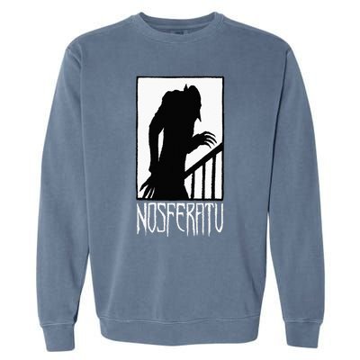 Vampire Monster Shadow Dracula Halloween Garment-Dyed Sweatshirt