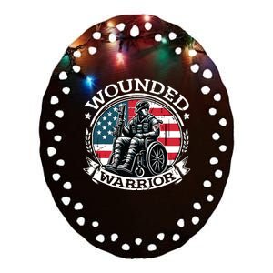 Veteran Military Support Ceramic Oval Ornament