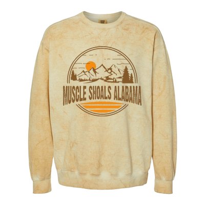 Vintage Muscle Shoals Alabama Mountain Hiking Souvenir Print Colorblast Crewneck Sweatshirt