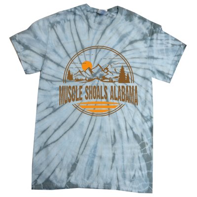 Vintage Muscle Shoals Alabama Mountain Hiking Souvenir Print Tie-Dye T-Shirt