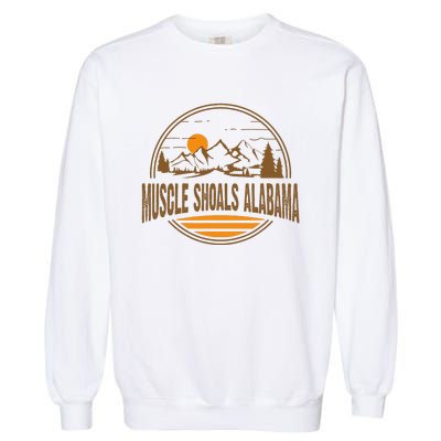 Vintage Muscle Shoals Alabama Mountain Hiking Souvenir Print Garment-Dyed Sweatshirt