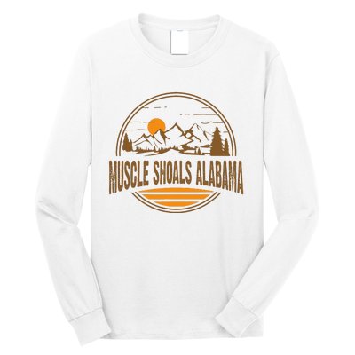 Vintage Muscle Shoals Alabama Mountain Hiking Souvenir Print Long Sleeve Shirt