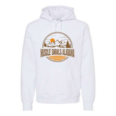 Vintage Muscle Shoals Alabama Mountain Hiking Souvenir Print Premium Hoodie