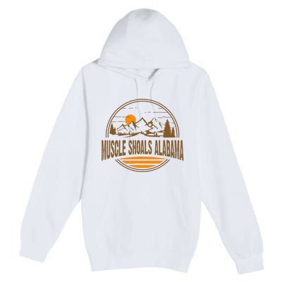 Vintage Muscle Shoals Alabama Mountain Hiking Souvenir Print Premium Pullover Hoodie