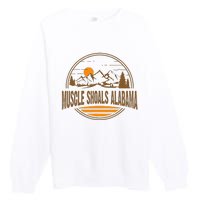 Vintage Muscle Shoals Alabama Mountain Hiking Souvenir Print Premium Crewneck Sweatshirt