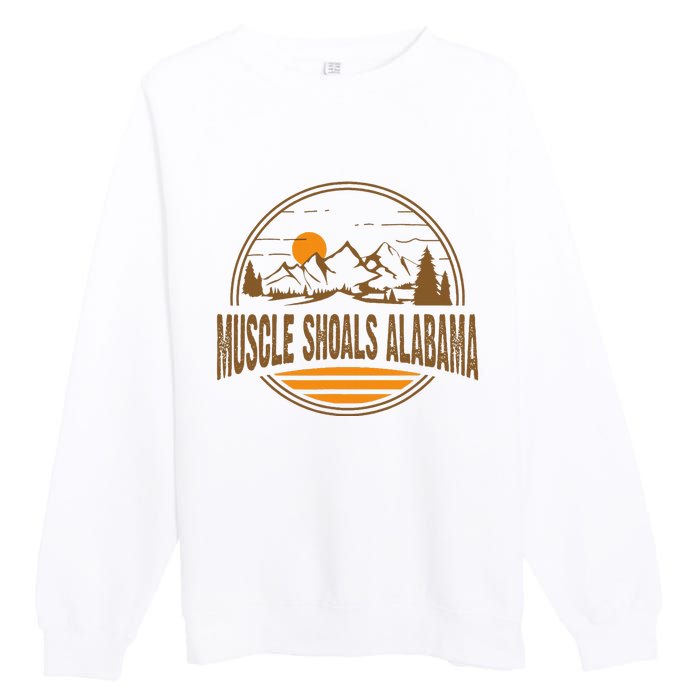 Vintage Muscle Shoals Alabama Mountain Hiking Souvenir Print Premium Crewneck Sweatshirt