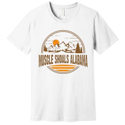 Vintage Muscle Shoals Alabama Mountain Hiking Souvenir Print Premium T-Shirt