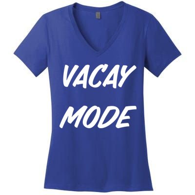 Vacation Mode Summer Beach Vacay Trip Vibes Gift Women's V-Neck T-Shirt