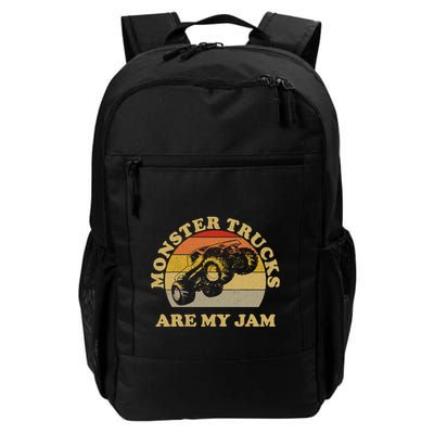 Vintage Monster Trucks Are My Jam Retro Sunset Design Backpack