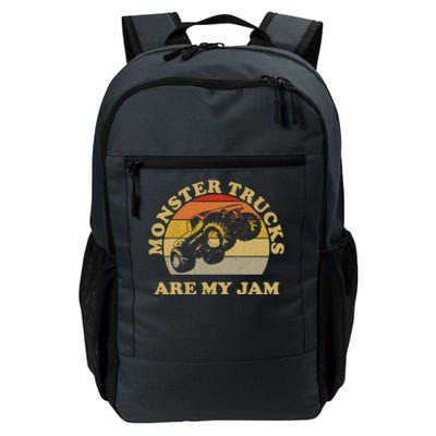 Vintage Monster Trucks Are My Jam Retro Sunset Design Daily Commute Backpack