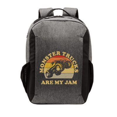 Vintage Monster Trucks Are My Jam Retro Sunset Design Vector Backpack