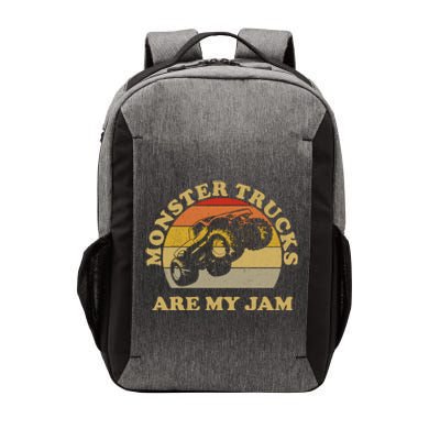 Vintage Monster Trucks Are My Jam Retro Sunset Design Vector Backpack