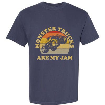 Vintage Monster Trucks Are My Jam Retro Sunset Design Garment-Dyed Heavyweight T-Shirt