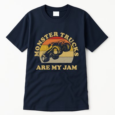 Vintage Monster Trucks Are My Jam Retro Sunset Design Tall T-Shirt