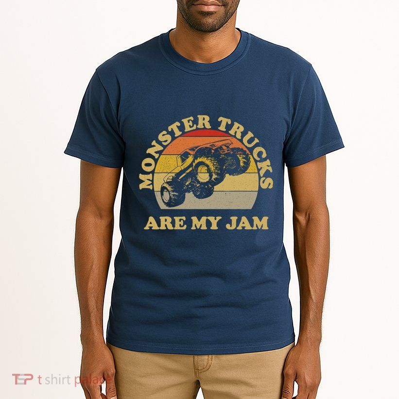 Vintage Monster Trucks Are My Jam Retro Sunset Design Tall T-Shirt