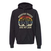 Vintage Monster Truck Retro Style Monster Trucks Are My Jam Premium Hoodie