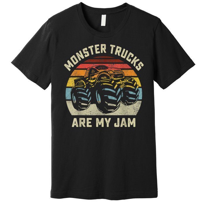 Vintage Monster Truck Retro Style Monster Trucks Are My Jam Premium T-Shirt