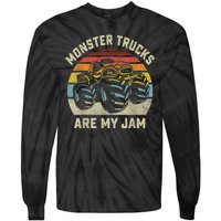 Vintage Monster Truck Retro Style Monster Trucks Are My Jam Tie-Dye Long Sleeve Shirt