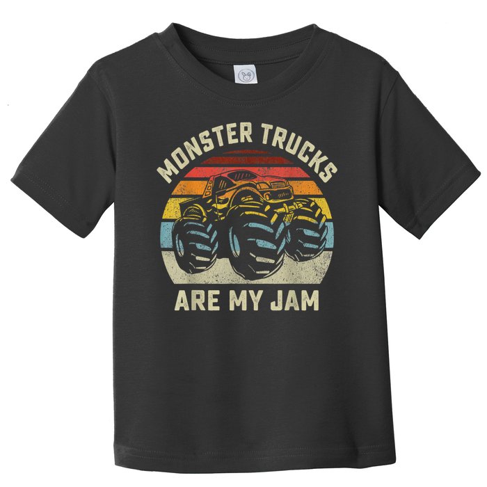 Vintage Monster Truck Retro Style Monster Trucks Are My Jam Toddler T-Shirt