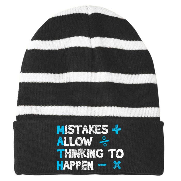 Vintage Math Teacher Funny Saying Gift Striped Beanie with Solid Band