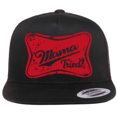 Vintage Mama Tried Retro Country Outlaw Music Western Flat Bill Trucker Hat