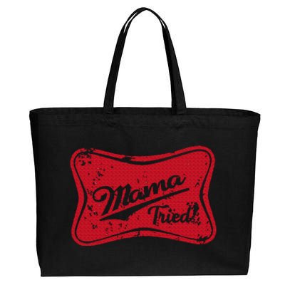 Vintage Mama Tried Retro Country Outlaw Music Western Cotton Canvas Jumbo Tote