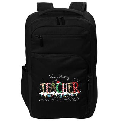 Very Merry Teacher Holiday Christmas Impact Tech Backpack