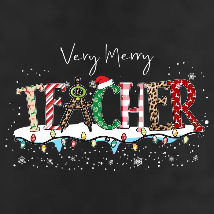 Very Merry Teacher Holiday Christmas Beanie