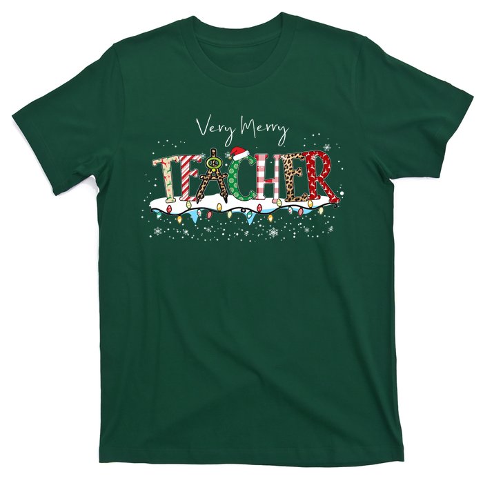 Very Merry Teacher Holiday Christmas T-Shirt