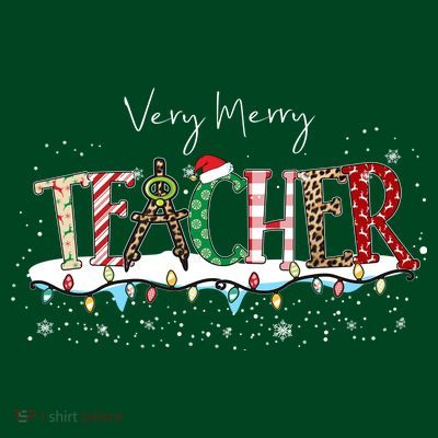 Very Merry Teacher Holiday Christmas T-Shirt