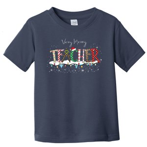 Very Merry Teacher Holiday Christmas Toddler T-Shirt