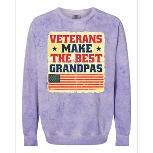 Veterans Make The Best Grandpas USA Colorblast Crewneck Sweatshirt