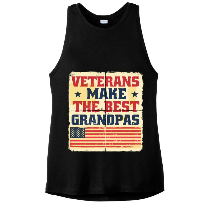 Veterans Make The Best Grandpas USA Ladies PosiCharge Tri-Blend Wicking Tank