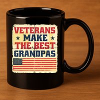 Veterans Make The Best Grandpas USA 11oz C Handle Ceramic Mug