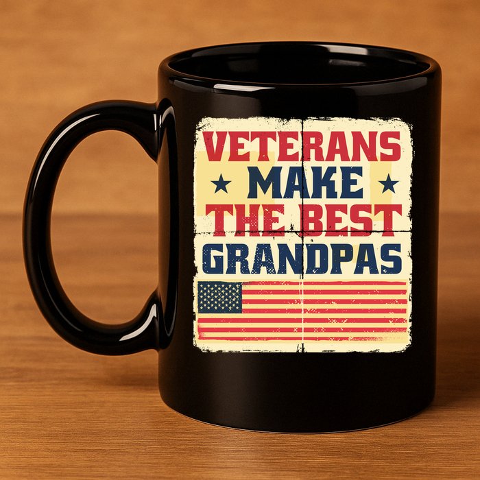 Veterans Make The Best Grandpas USA 11oz C Handle Ceramic Mug