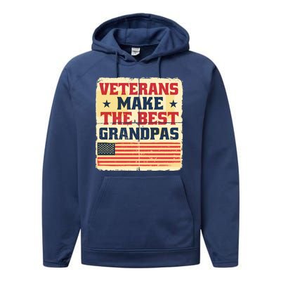 Veterans Make The Best Grandpas USA Performance Fleece Hoodie